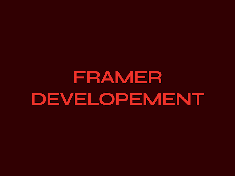 Cover image for Framer Web Developement