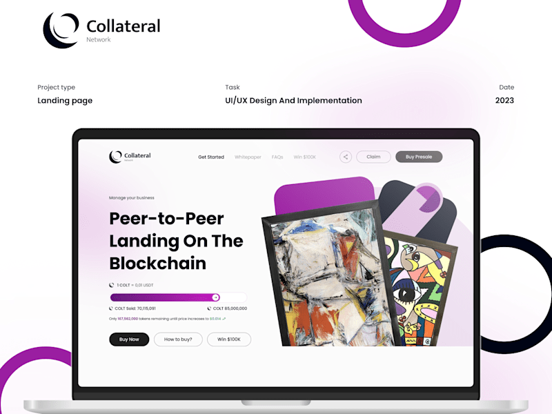 Cover image for Decentralized lending platform landing page design