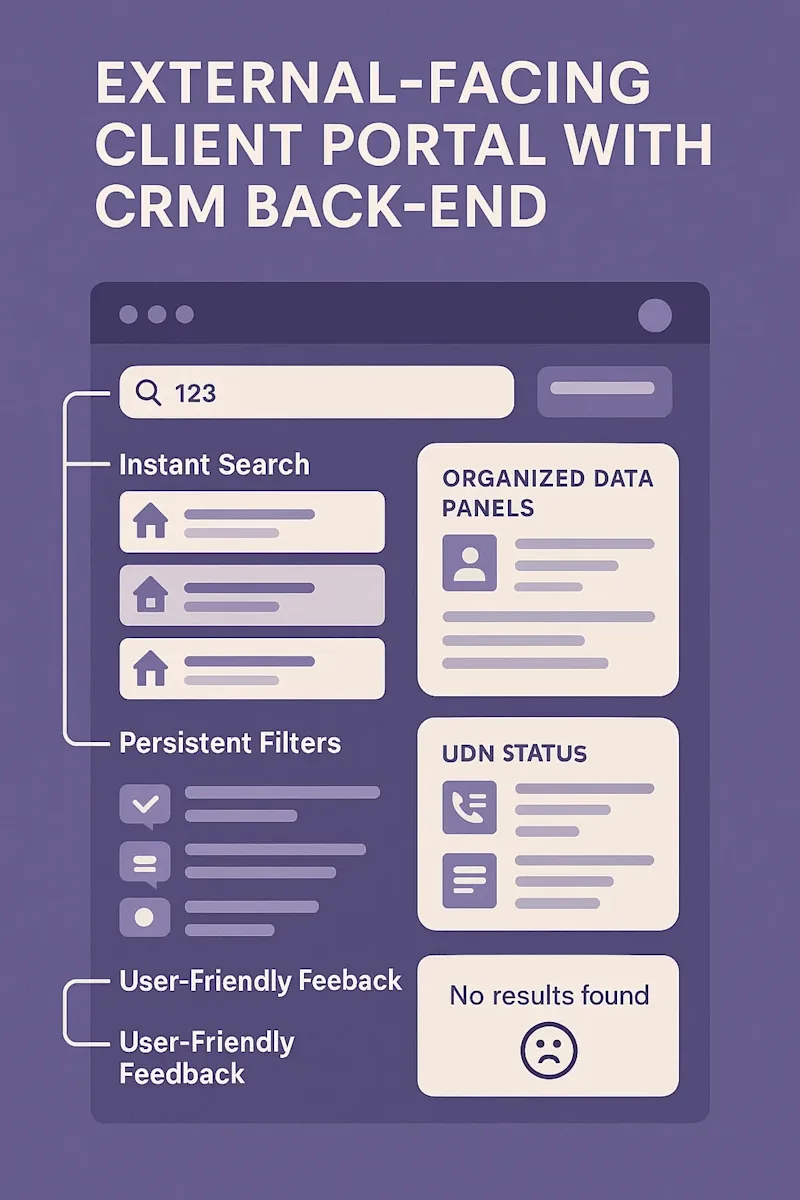 Cover image for External-Facing Client Portal with CRM Back-end