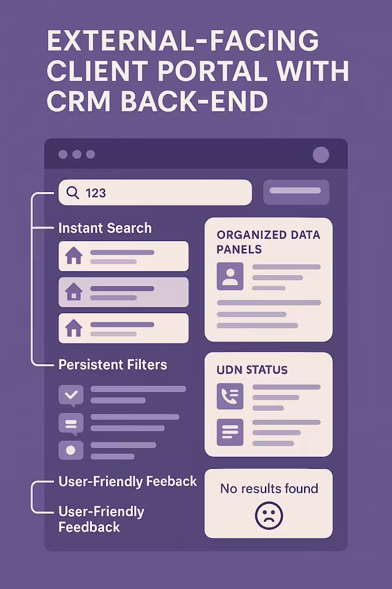 Cover image for External-Facing Client Portal with CRM Back-end