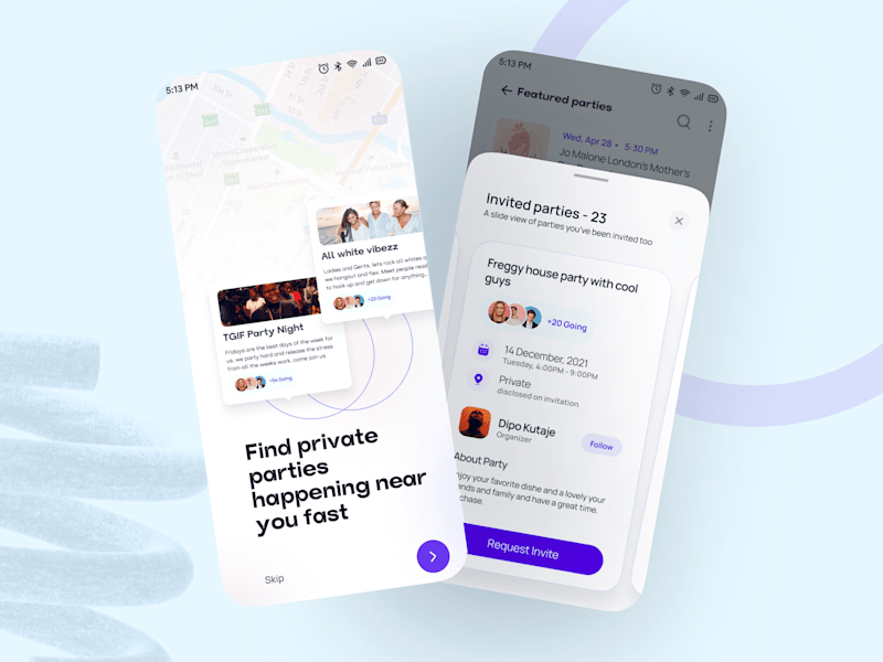 Cover image for Partyrider: UX / UI events App design