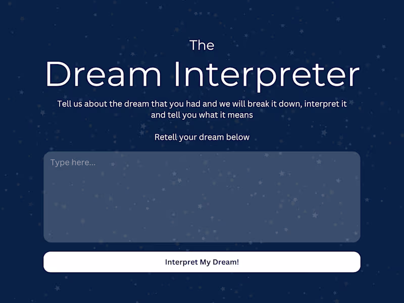 Cover image for Dream Interpreter