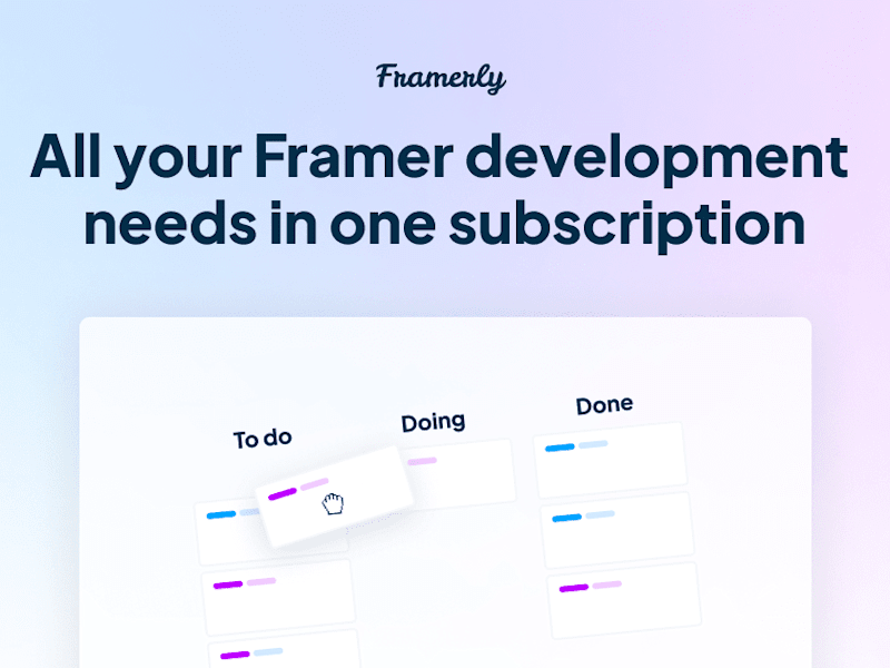Cover image for Framerly - Subscription-based Framer development and design
