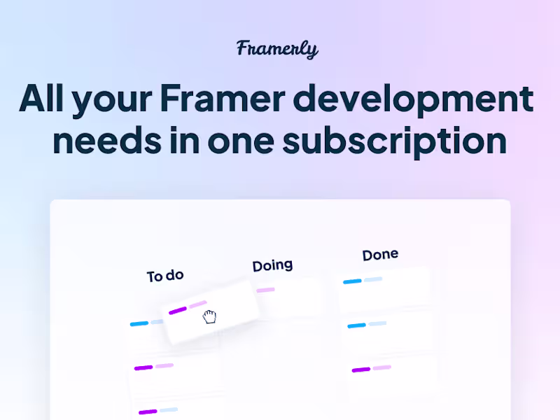 Cover image for Framerly - Subscription-based Framer development and design