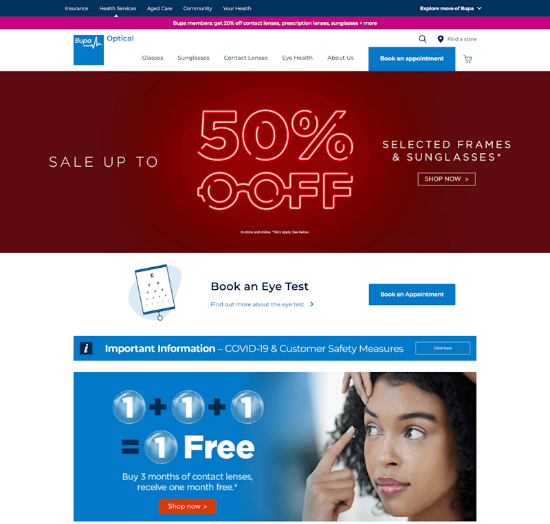Cover image for Bupa Optical