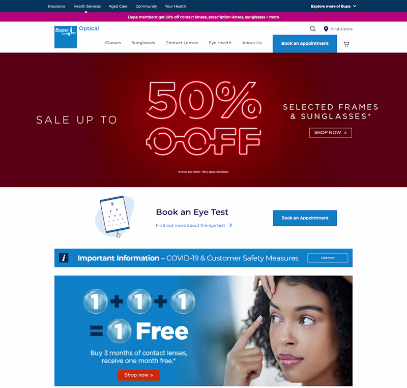 Cover image for Bupa Optical