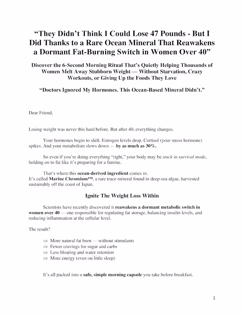 Cover image for Sample of a sales letter I created from a copywriting course...