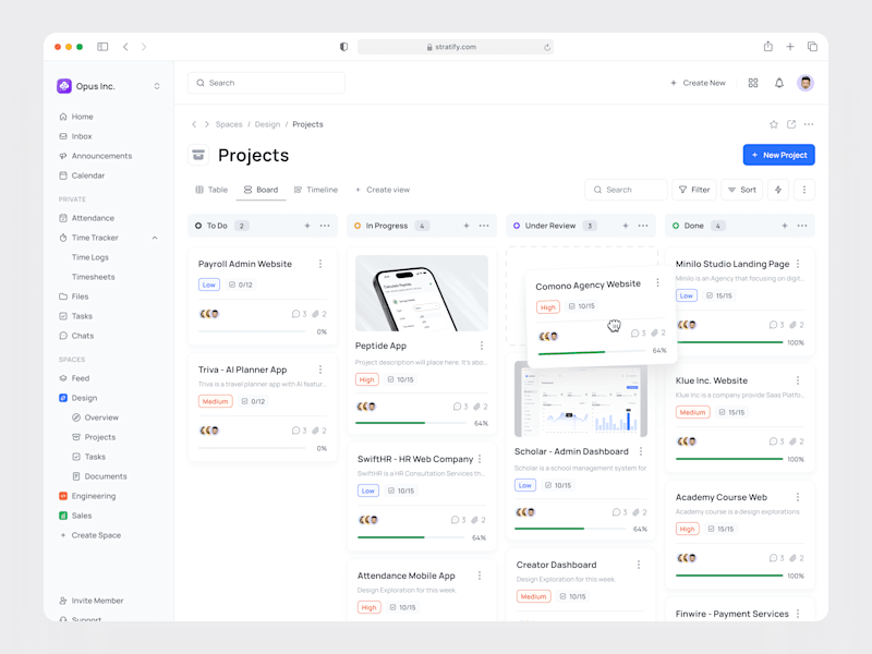 Cover image for Stratify - Project Management Dashboard