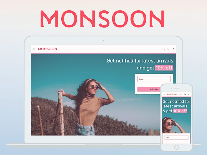 Cover image for Monsoon eCommerce Responsive UX/UI Redesign Concept