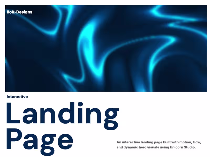 Cover image for Interactive Landing Page