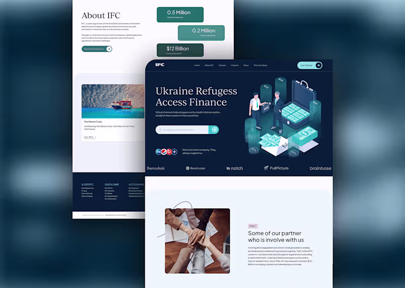 Cover image for Finance for Ukraine Website Design on Behance