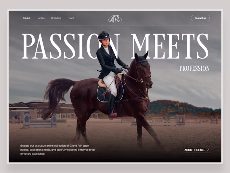 Cover image for Luxury Equestrian Website UI –