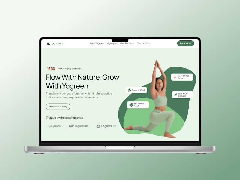 Cover image for YoGreen - Sustainable Yoga & Wellness Framer Website