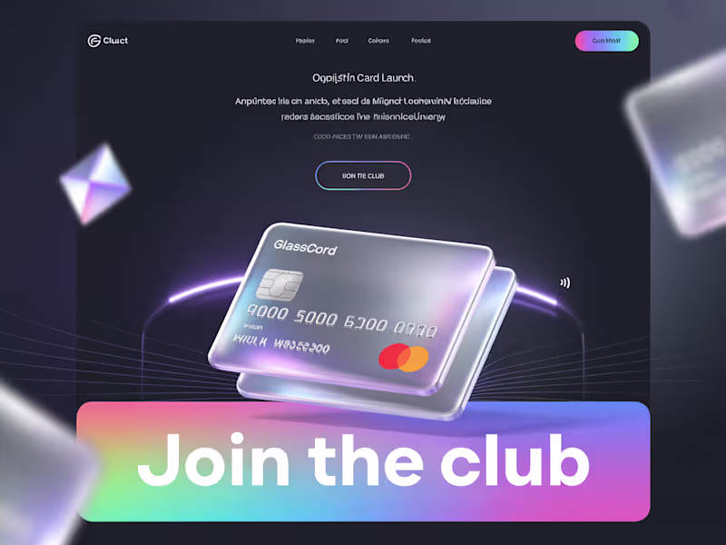 Cover image for Waitlist Page for a FinTech Card A dark-mode, high-conversio...
