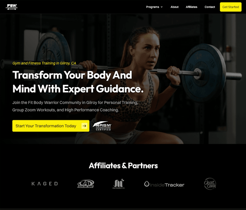 Cover image for Fitness Personal Training Website