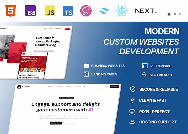 Cover image for Custom Website Development & Figma to Website Conversion