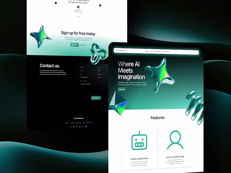 Cover image for Echobrain — A Bold, Modern Framer AI SaaS Project