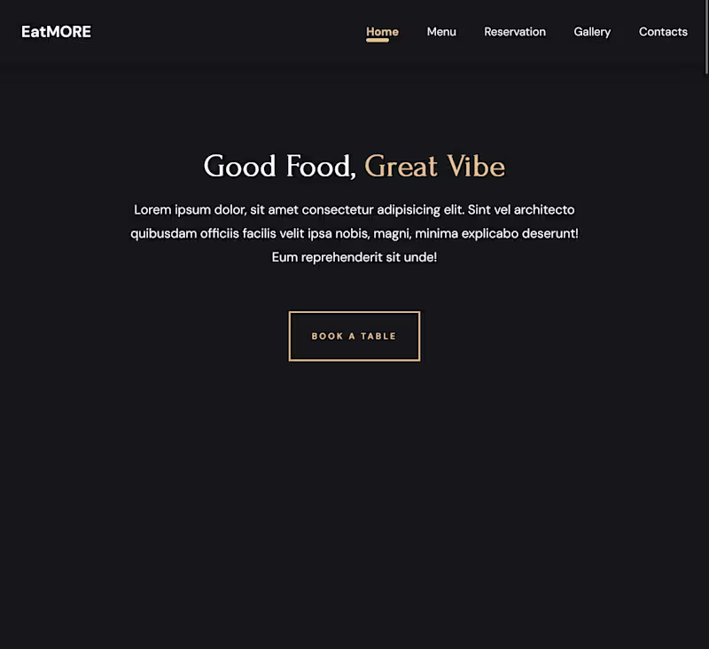 Cover image for Restaurant Landing Page