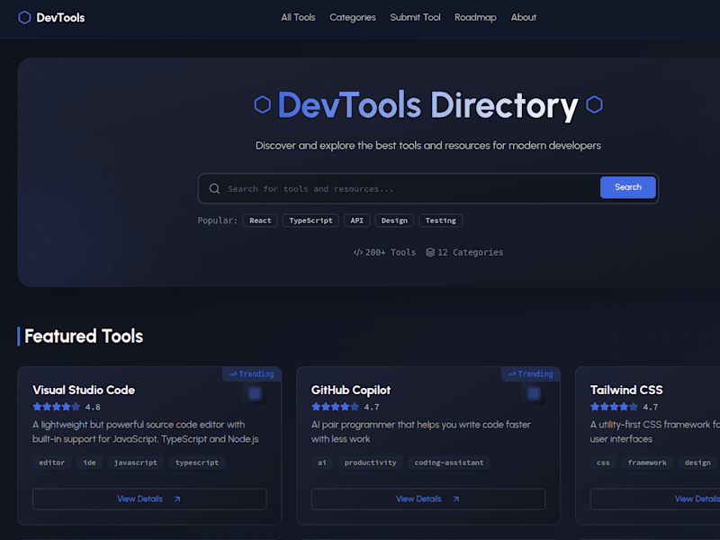 Cover image for DevTools - a Directory for Developer tools