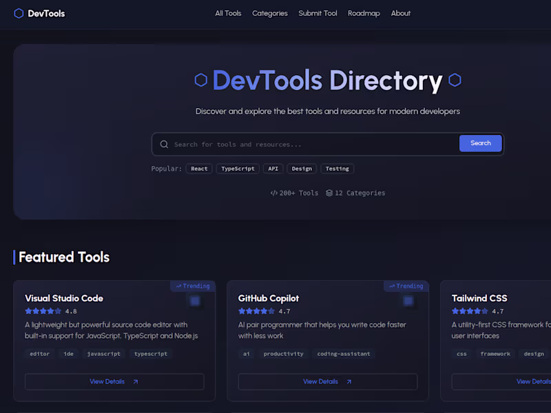 Cover image for DevTools - a Directory for Developer tools