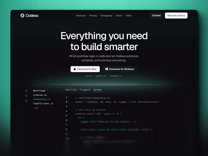 Cover image for Codexa — Developer-First SaaS Website