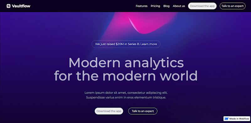 Cover image for Vaultflow Landing Page
