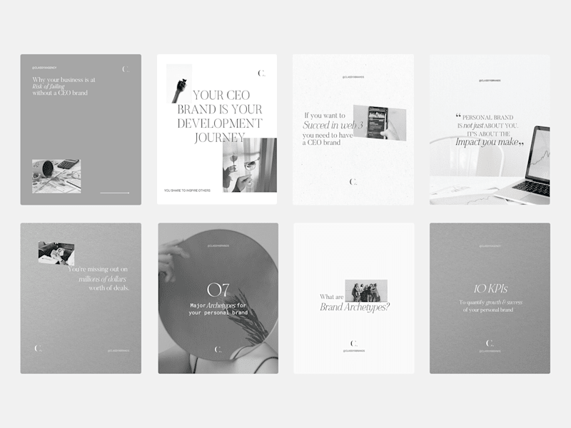 Cover image for Minimal Instagram Carousels & Slides Templates for Classyx PR