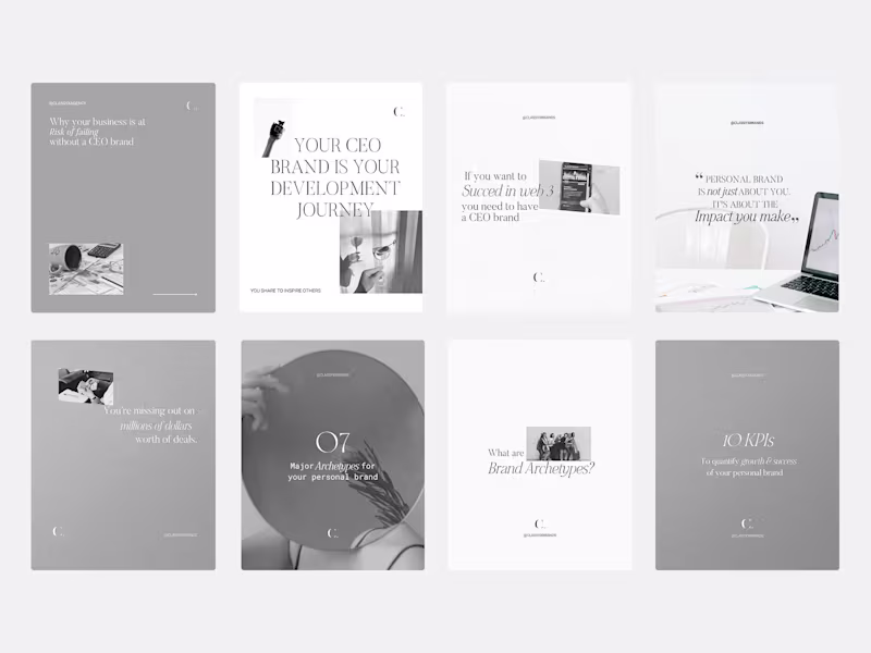 Cover image for Minimal Instagram Carousels & Slides Templates for Classyx PR