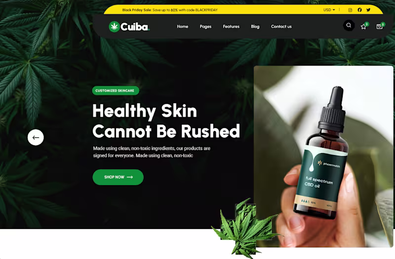 Cover image for CBD E-commerce Landing Page
Designed and