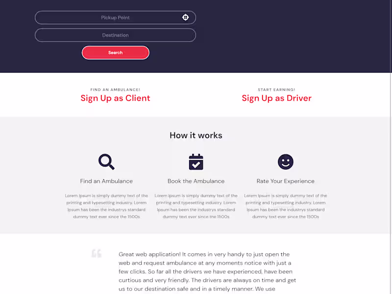 Cover image for A webapp to find and book the nearest ambulance, developed using