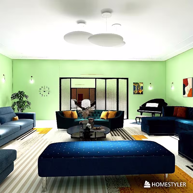 Cover image for A warm and modern living room designed for comfort, conversa...