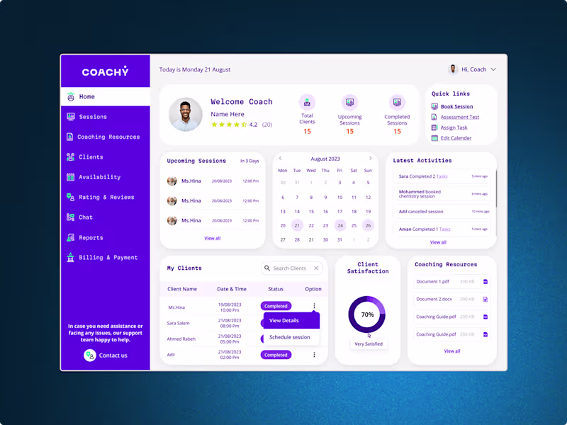 Cover image for Coachy - Web app 