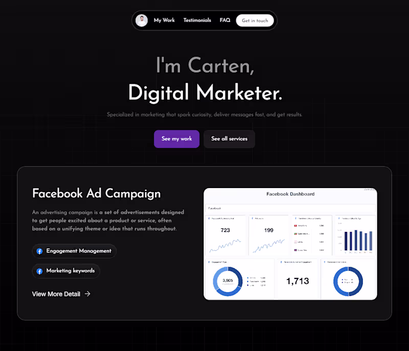 Cover image for Portfolio Website for Digital marketer