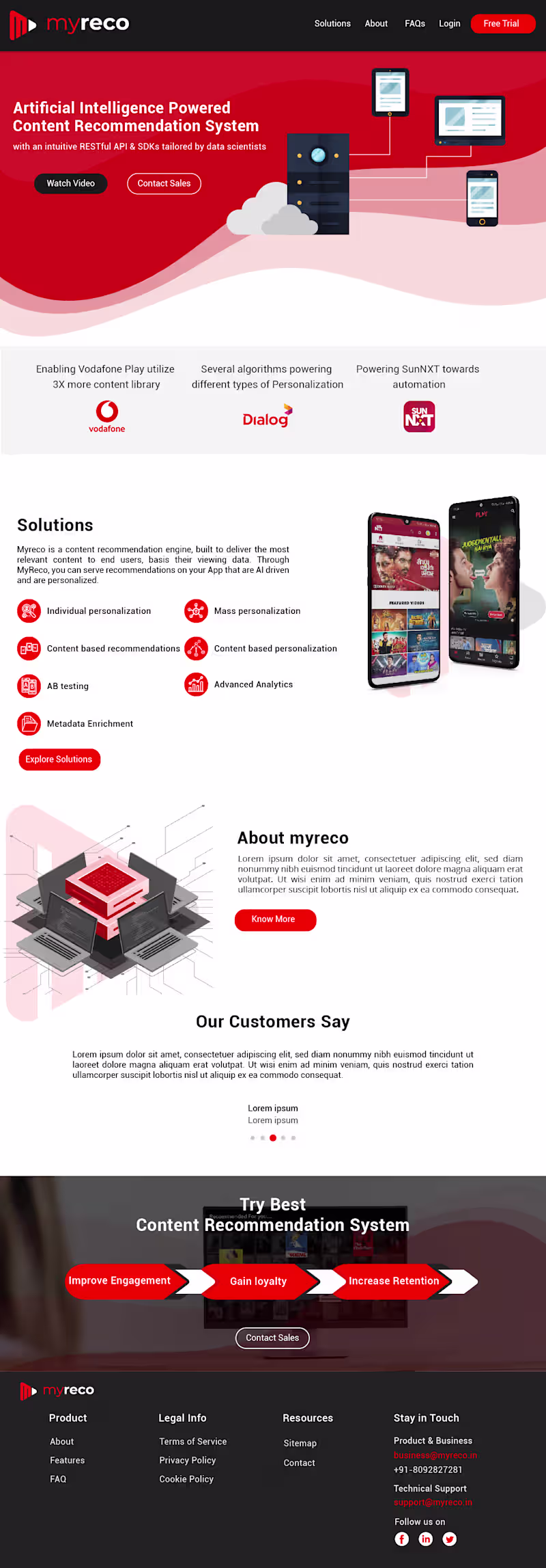 Cover image for myreco website