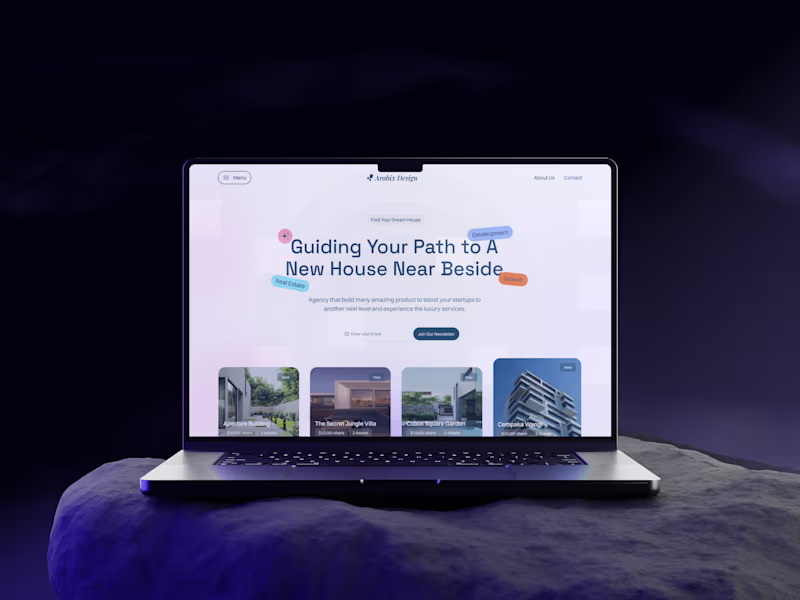 Cover image for Real Estate Landing Page Hero Section UI Design 🔹 Short Des...