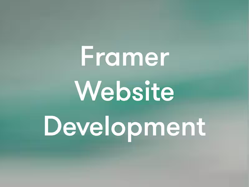 Cover image for Framer Design & Development