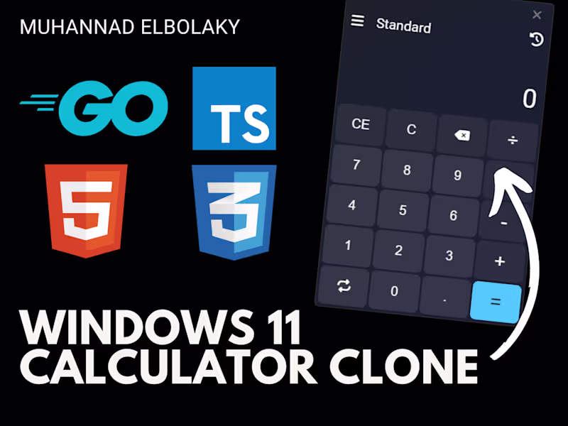 Cover image for Windows 11 Calculator Clone (Golang & Wails)