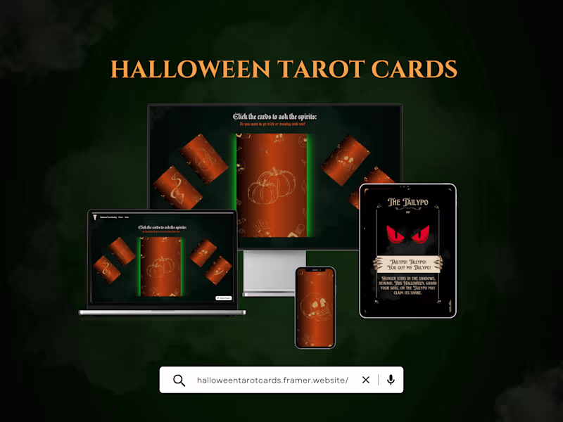 Cover image for 🎃 Spooky Tarot Reading Cards | Framer Halloween Hero Challenge 