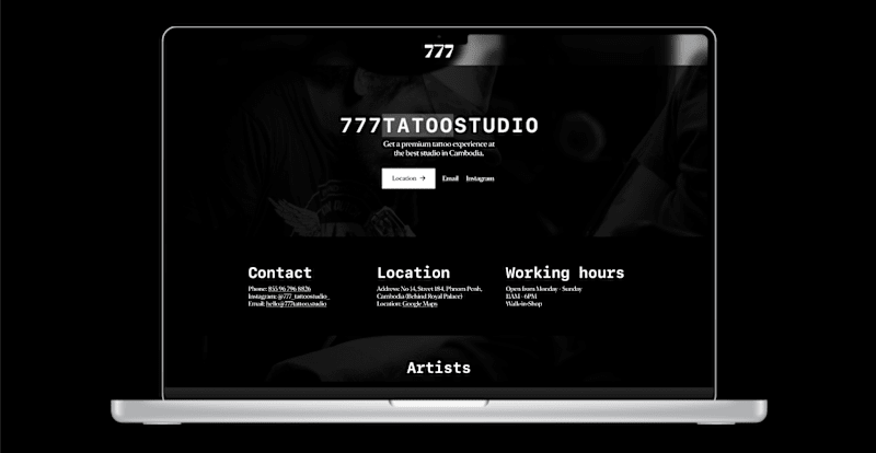 Cover image for Tattoo Studio Web Design
