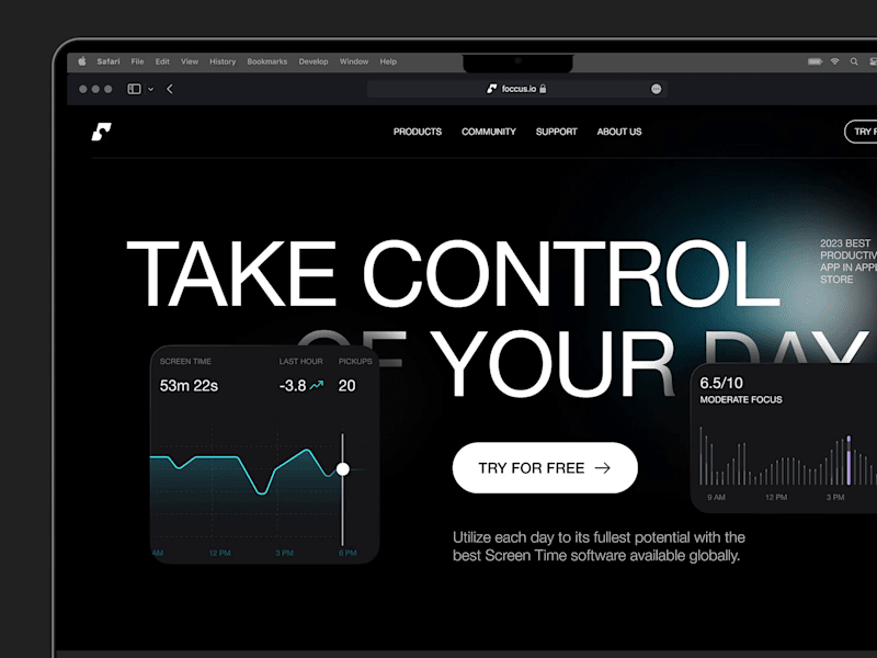 Cover image for Foccus App Landing Page Design