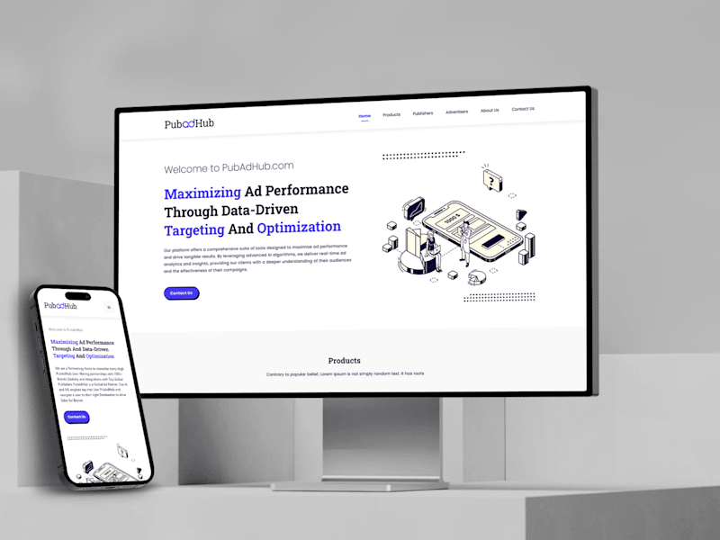 Cover image for Pub-Ad-Hub Responsive Homepage Design