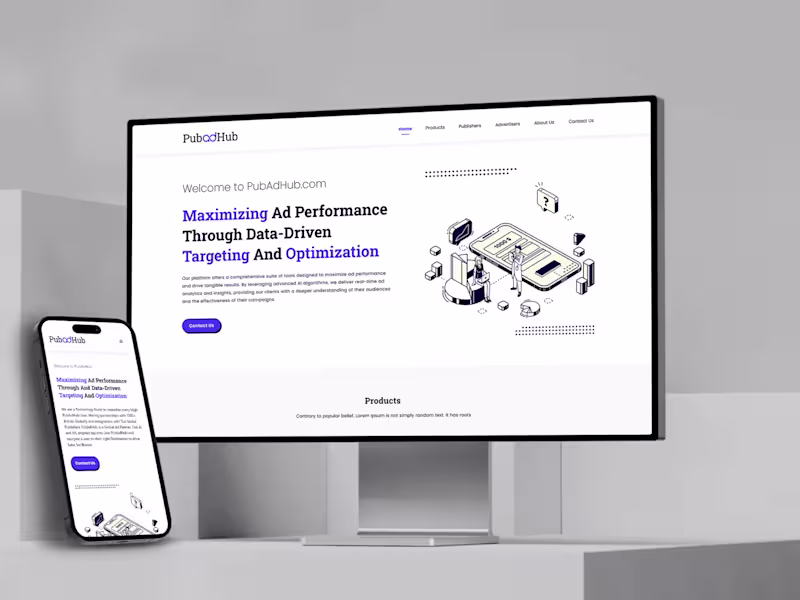 Cover image for Pub-Ad-Hub Responsive Homepage Design