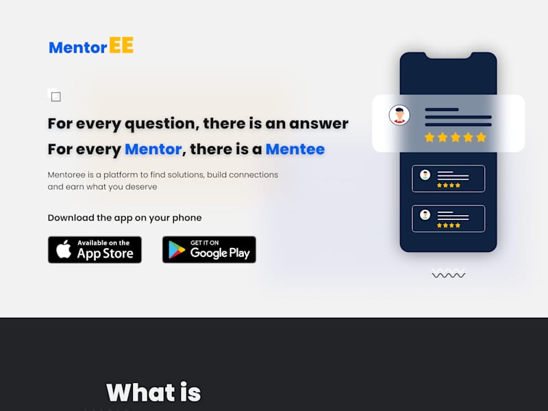 Cover image for Mentoree-Landing page