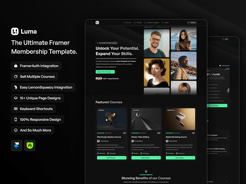 Cover image for Luma - The Ultimate Membership Template for Framer!