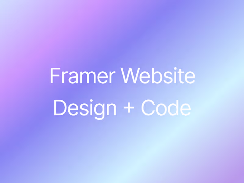 Cover image for Framer Website Design & Development