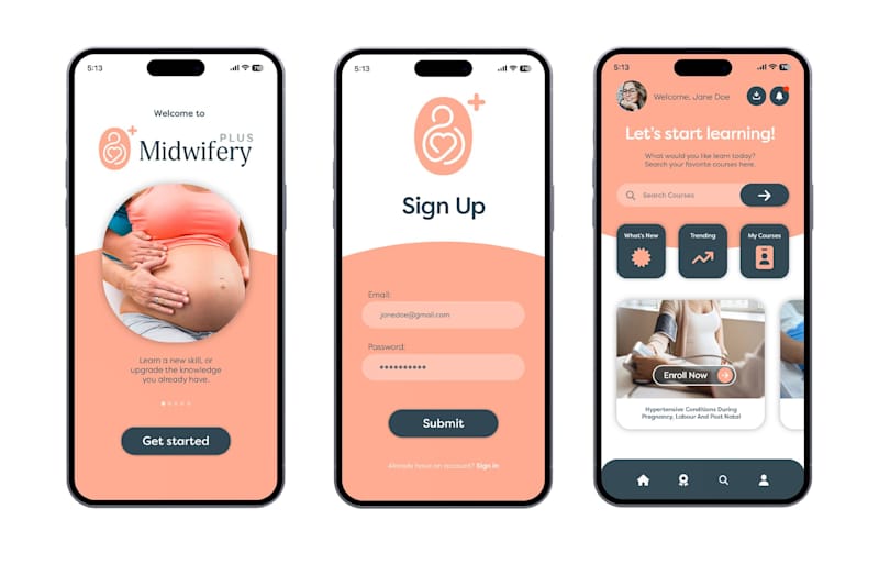 Cover image for Midwifery Plus Brand & App Design