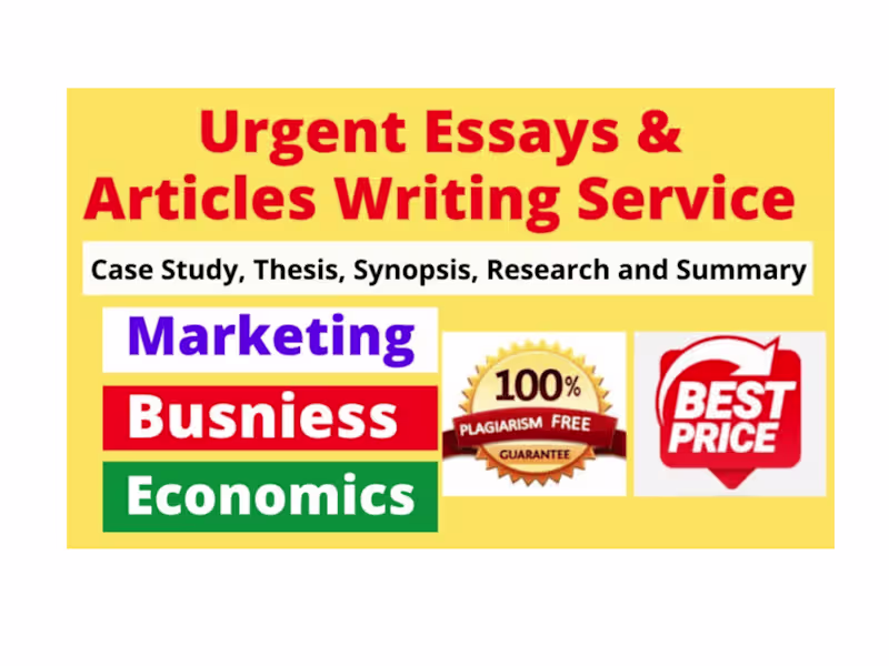Cover image for I will write unique business economics essays, marketing article