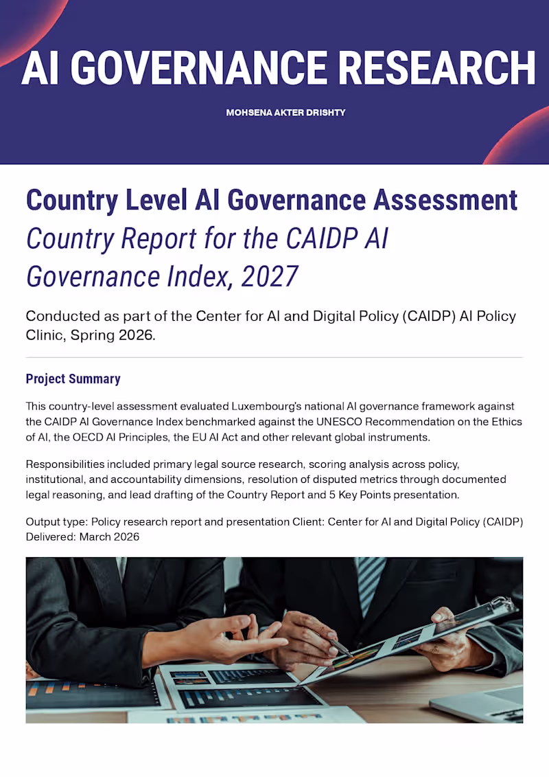 Cover image for Luxembourg AI Governance Assessment Country
