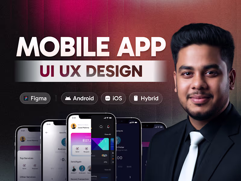 Cover image for I will do clean mobile app UI UX design in figma that converts
