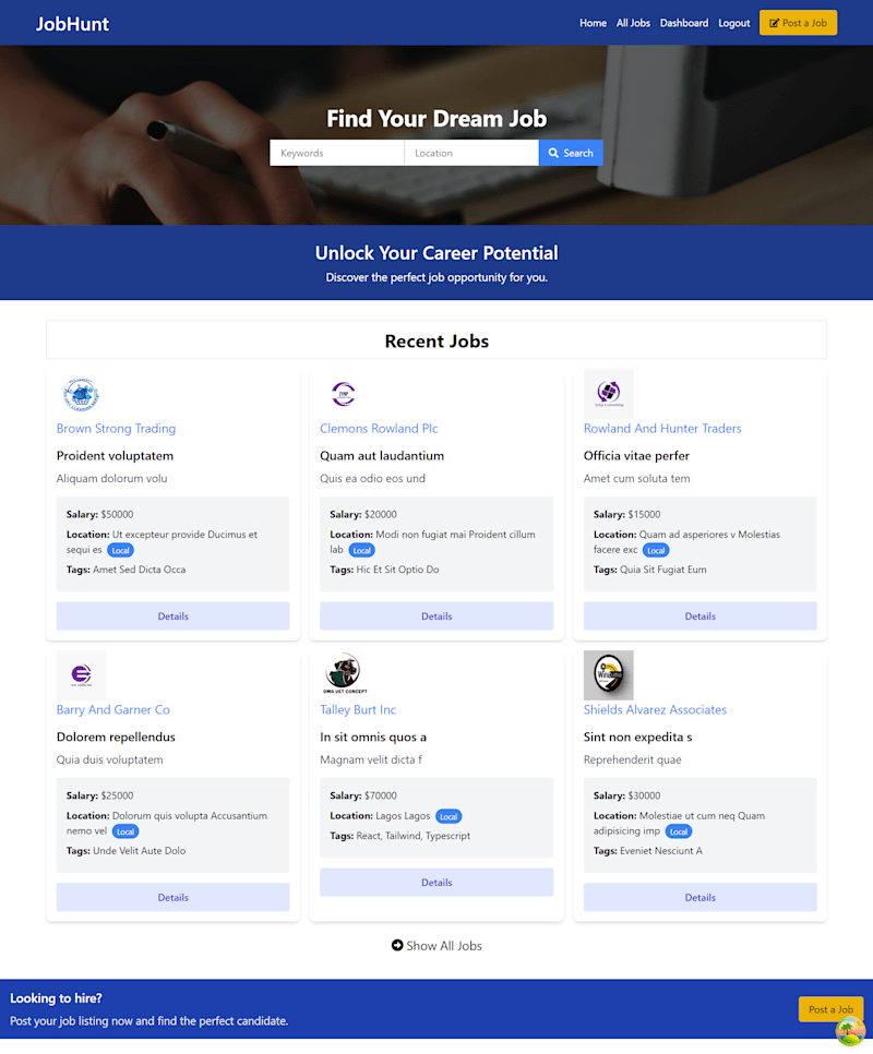 Cover image for Job Hunt Web App Development